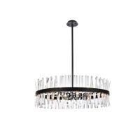 Serephina 36 Inch Crystal Round Chandelier Light In Black