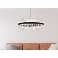 Serephina 36 Inch Crystal Round Chandelier Light In Black