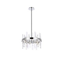 Serena 16 Inch Crystal Round Pendant In Chrome