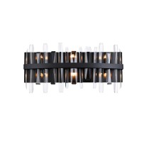 Serena 24 Inch Crystal Bath Sconce In Black