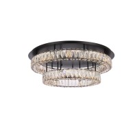 Monroe 30 Inch Led Double Flush Mount In Black