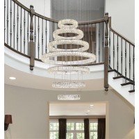 Monroe 40 Inch Led Seven Ring Chandelier In Chrome