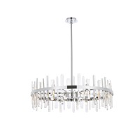 Serena 36 Inch Crystal Round Chandelier In Chrome