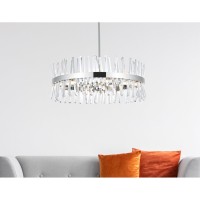 Serephina 32 Inch Crystal Round Chandelier Light In Chrome