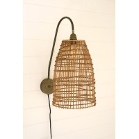 Wicker Dome Wall Sconce Lamp