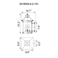 Cleveland 2 Light Black Outdoor Wall Light