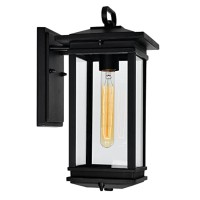 Oakwood 1 Light Outdoor Black Wall Lantern