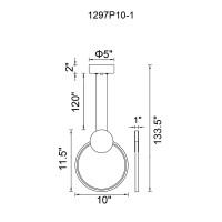 Pulley 10 In Led Black Mini Pendant