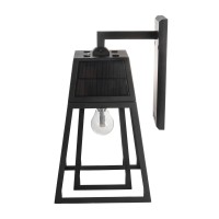 Gama Sonic Aria Solar Outdoor Wall Light, Upscale Designer Grade Sconce, Warm White 2700K Led, Black Cast Aluminum And Glass For Durability, 66B50010