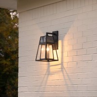 Gama Sonic Aria Solar Outdoor Wall Light, Upscale Designer Grade Sconce, Warm White 2700K Led, Black Cast Aluminum And Glass For Durability, 66B50010