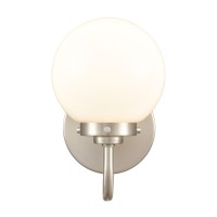 Fairbanks 8.5'' High 1-Light Sconce - Brushed Nickel And Opal