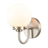 Fairbanks 8.5'' High 1-Light Sconce - Brushed Nickel And Opal