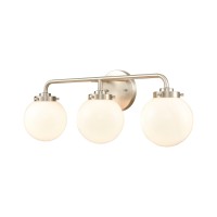 Fairbanks 22.75'' Wide 3-Light Vanity Light - Brushed Nickel And Opal