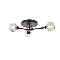 Zayne 3 Light Flush Mount In Black