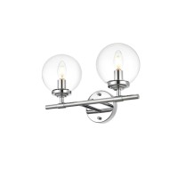 Ingrid 2 Light Chrome And Clear Bath Sconce