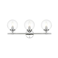 Ingrid 3 Light Chrome And Clear Bath Sconce