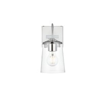 Avani 1 Light Chrome And Clear Bath Sconce