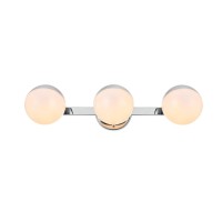 Majesty 3 Light Chrome And Frosted White Bath Sconce