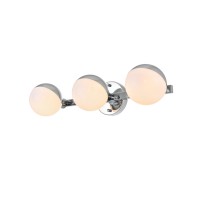 Majesty 3 Light Chrome And Frosted White Bath Sconce