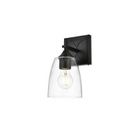 Harris 1 Light Black And Clear Bath Sconce