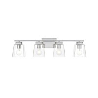 Merrick 4 Light Chrome And Clear Bath Sconce