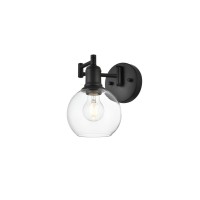 Davian 1 Light Black And Clear Swing Arm Wall Sconce