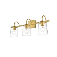 Avani 3 Light Brass And Clear Bath Sconce