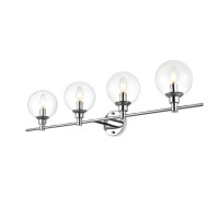 Jaelynn 4 Light Chrome And Clear Bath Sconce