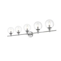 Jaelynn 5 Light Chrome And Clear Bath Sconce