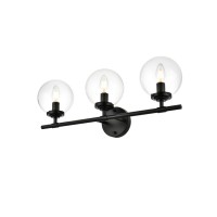 Ingrid 3 Light Black And Clear Bath Sconce