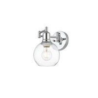 Davian 1 Light Chrome And Clear Swing Arm Wall Sconce