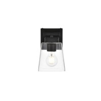 Merrick 1 Light Black And Clear Bath Sconce