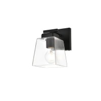 Merrick 1 Light Black And Clear Bath Sconce