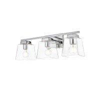 Merrick 3 Light Chrome And Clear Bath Sconce