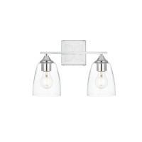 Harris 2 Light Chrome And Clear Bath Sconce