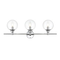 Jaelynn 3 Light Chrome And Clear Bath Sconce