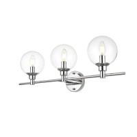 Jaelynn 3 Light Chrome And Clear Bath Sconce