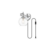 Caspian 1 Light Chrome And Clear Swing Arm Plug In Wall Sconce