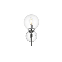 Ingrid 1 Light Chrome And Clear Bath Sconce