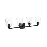 Gianni 4 Light Black And Clear Bath Sconce