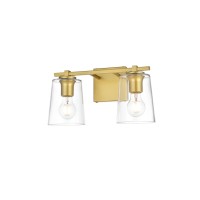 Kacey 2 Light Brass And Clear Bath Sconce