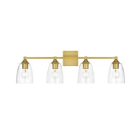 Gianni 4 Light Brass And Clear Bath Sconce