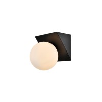 Jillian 1 Light Black And Frosted White Bath Sconce