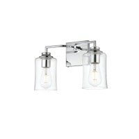 Ronnie 2 Light Chrome And Clear Bath Sconce