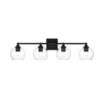 Foster 4 Light Black And Clear Bath Sconce