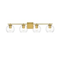 Juelz 4 Light Brass And Clear Bath Sconce