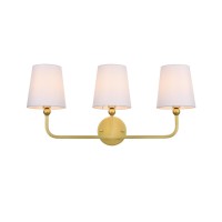 Colson 3 Light Brass And Clear Bath Sconce