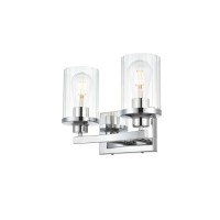 Saanvi 2 Light Chrome And Clear Bath Sconce