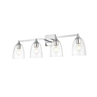 Gianni 4 Light Chrome And Clear Bath Sconce