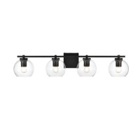 Juelz 4 Light Black And Clear Bath Sconce